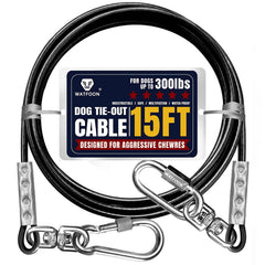 WATFOON tie-out cable 15ft stainless steel with PVC coating for outdoor freedom