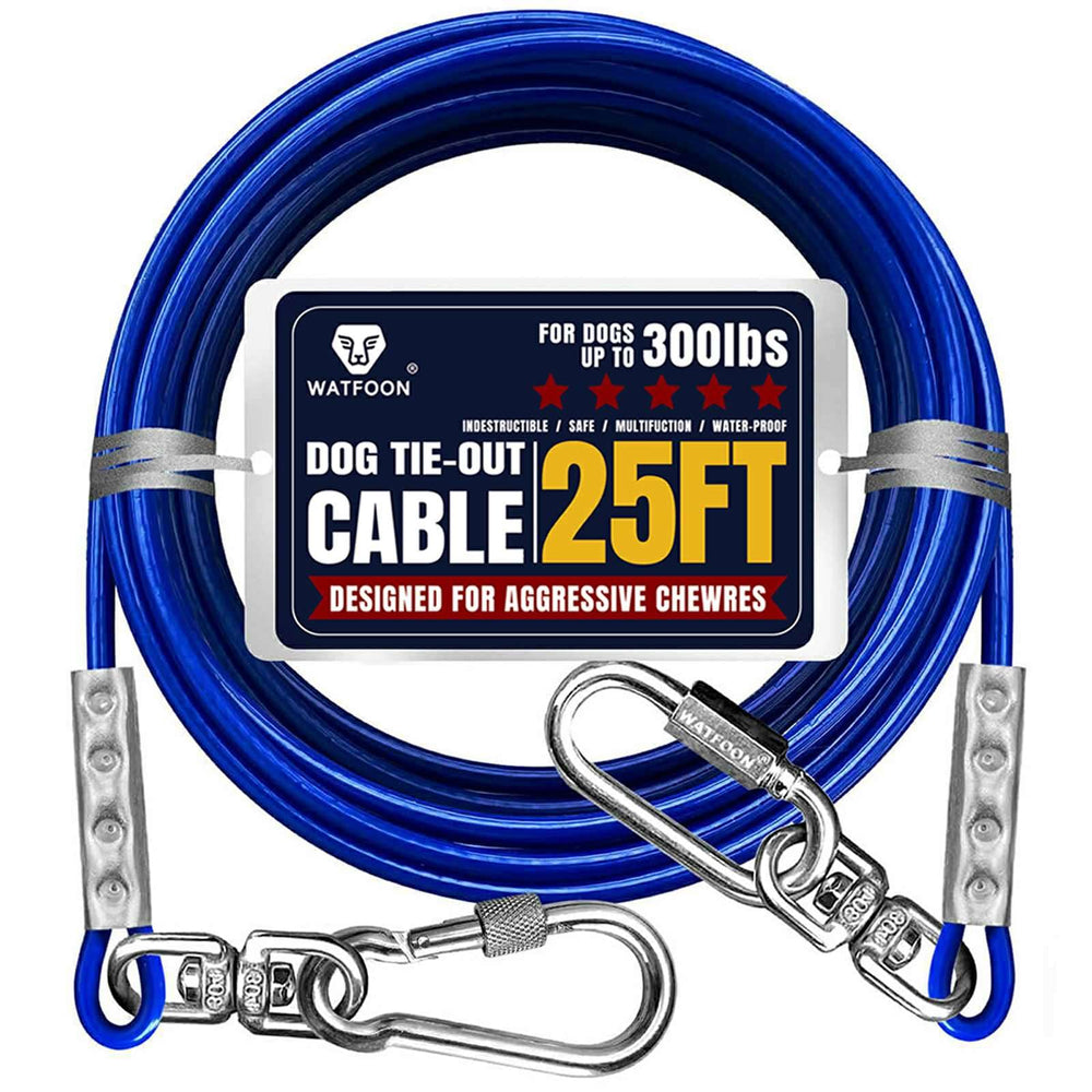 WATFOON tie-out cable 25ft blue, full view, outdoor freedom