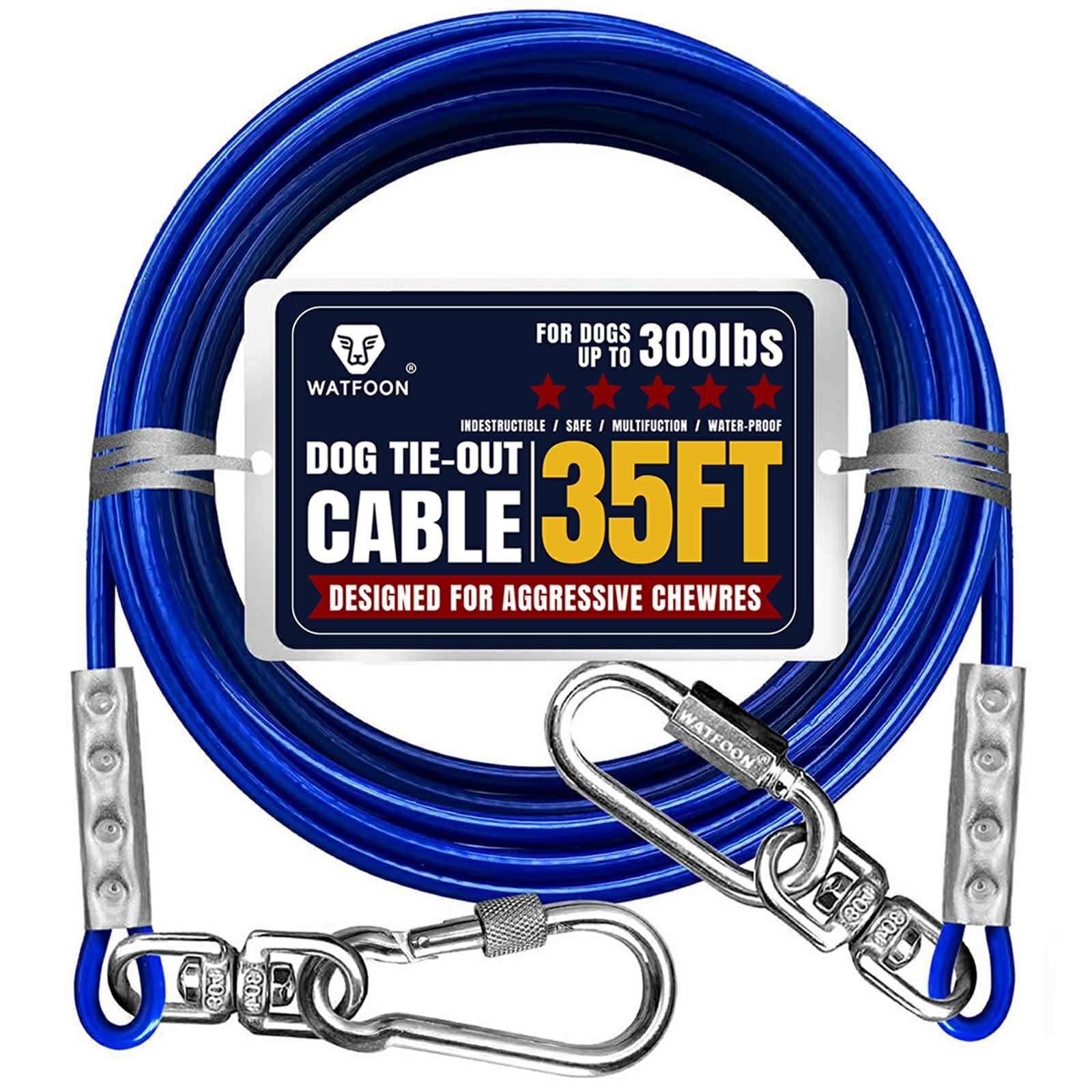 WATFOON tie-out cable 35ft blue for outdoor freedom with 1000lb break strength.