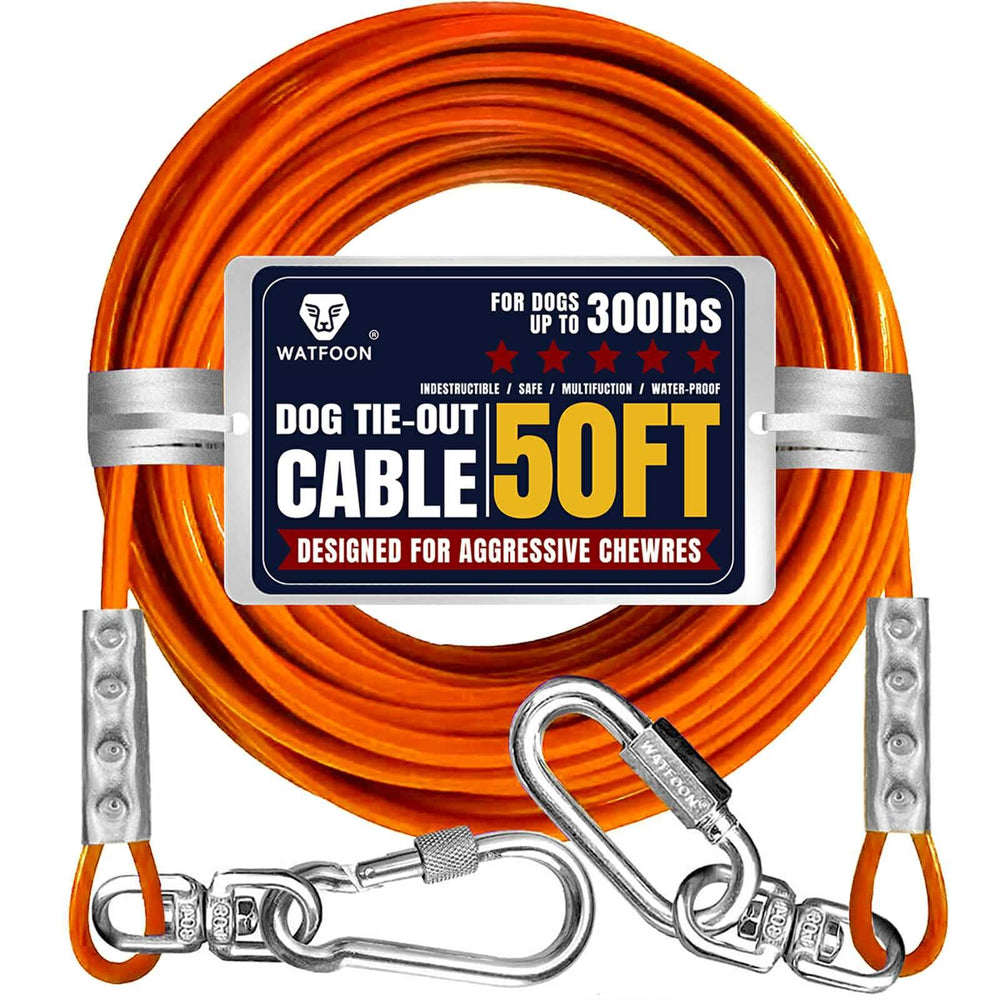 WATFOON tie-out cable 50ft stainless steel for outdoor freedom.