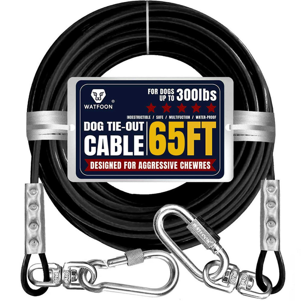 WATFOON tie-out cable 65ft stainless steel for safe outdoor roaming