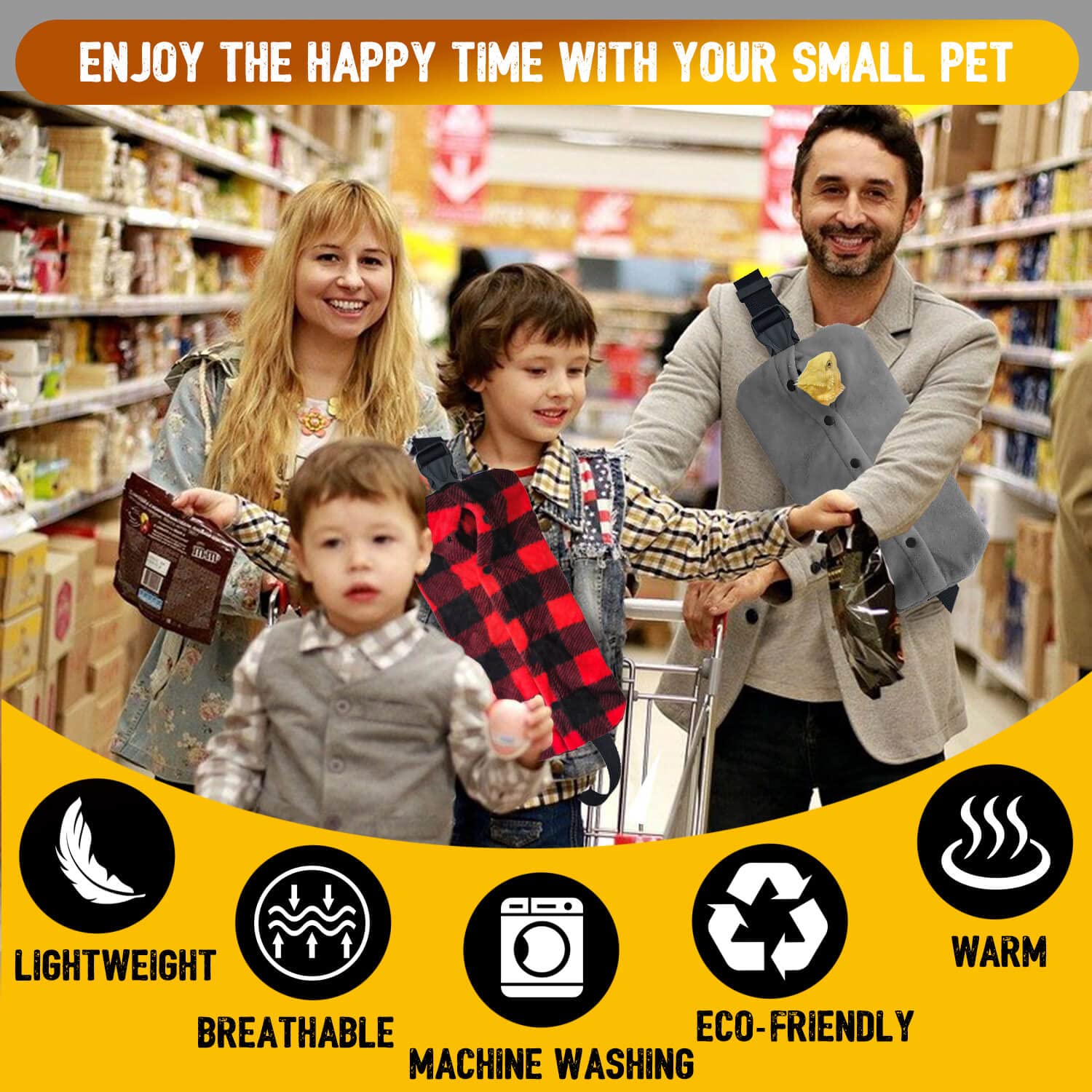 Watfoon adjustable reptile sling strap enabling secure, customizable fit