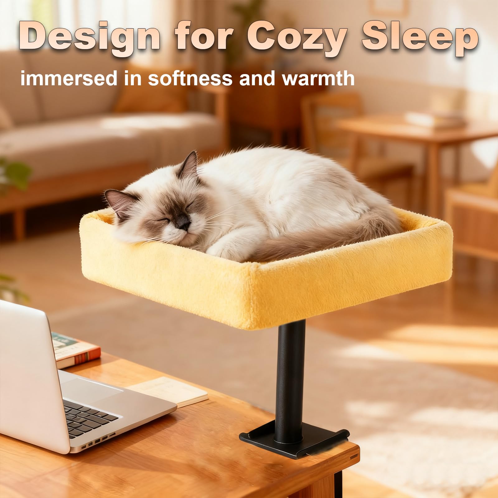 Wavetoka cat desk bed dual-sided design balances comfort and breathability.