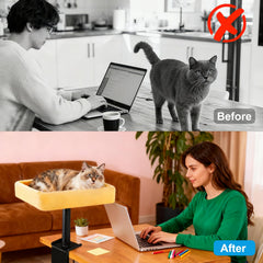 Wavetoka cat desk bed reinforced steel frame ensures stable perch.