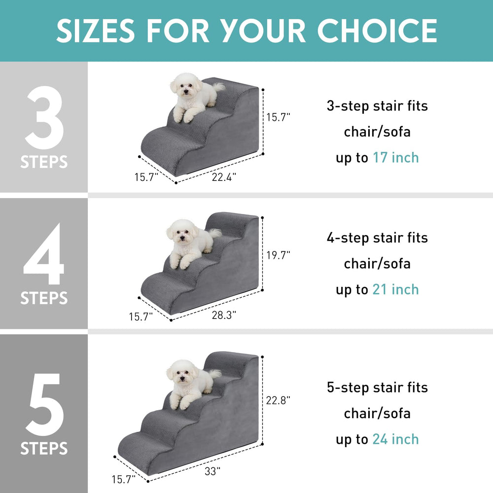 Waxberry wide-slope steps promote comfortable stepping for tiny to medium pets.
