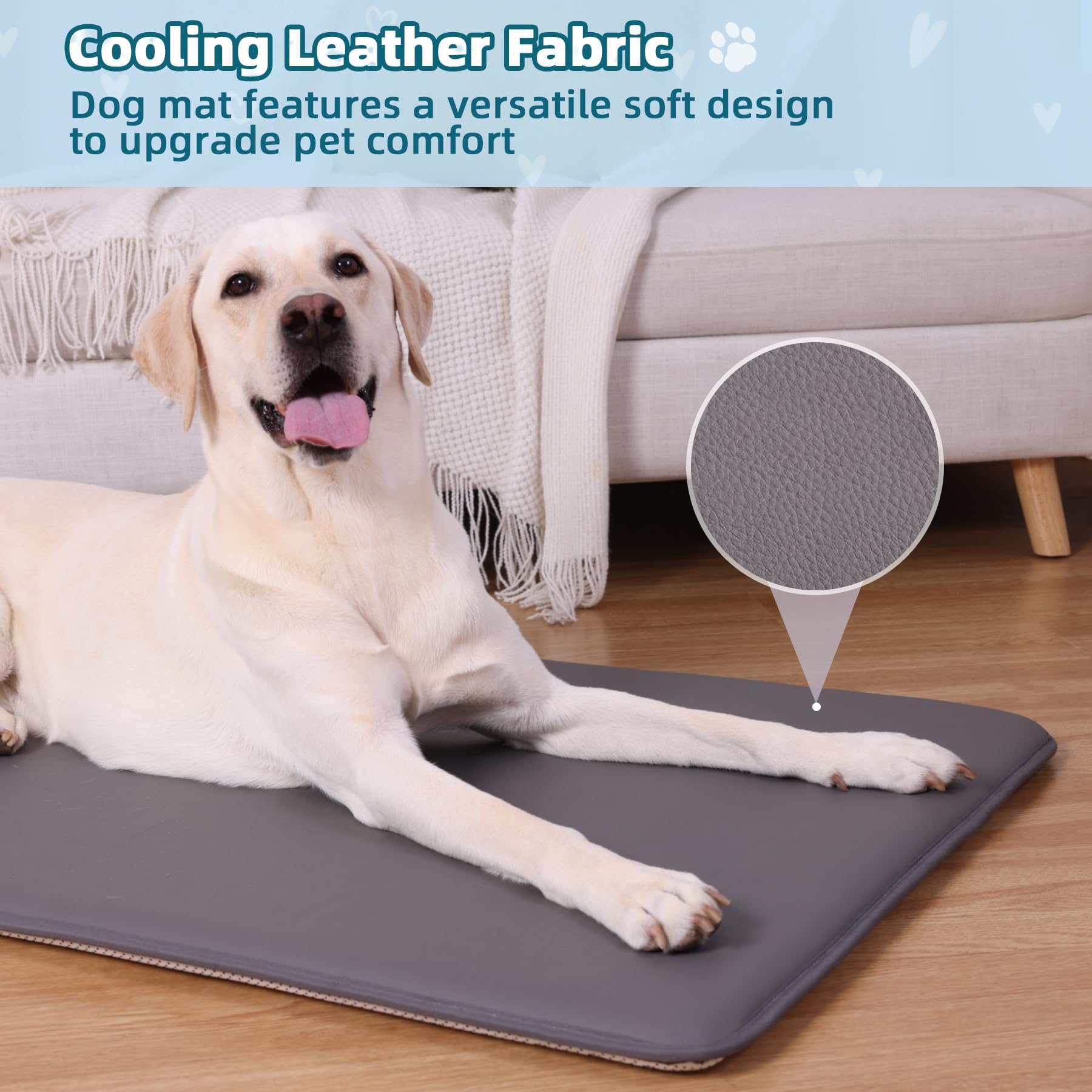 Scrubbable surface allows quick cleaning after accidents