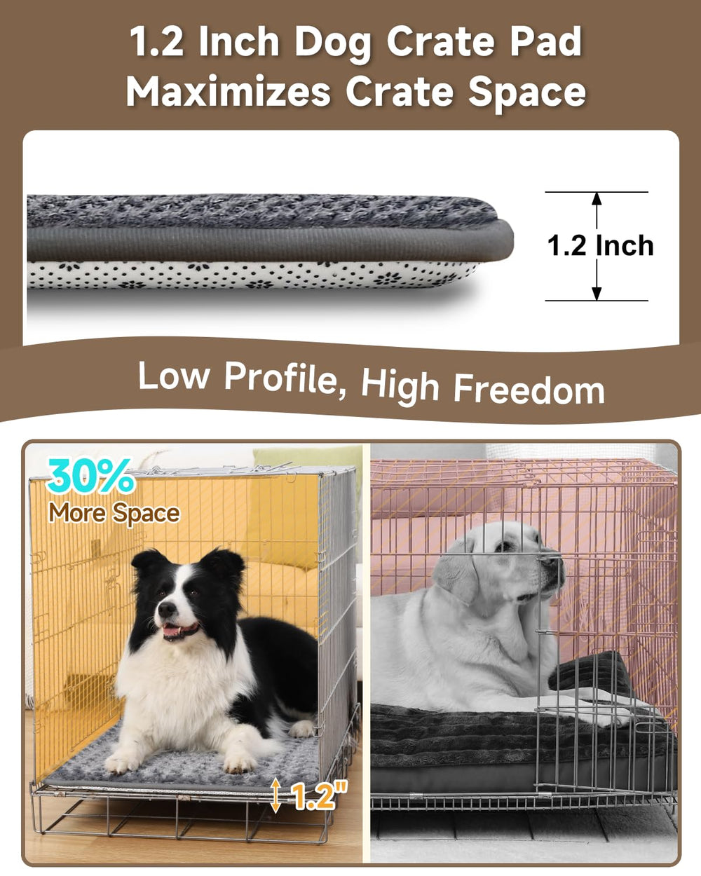 WAYIMPRESS dog bed crate fit 35x22 ensures crate compatibility
