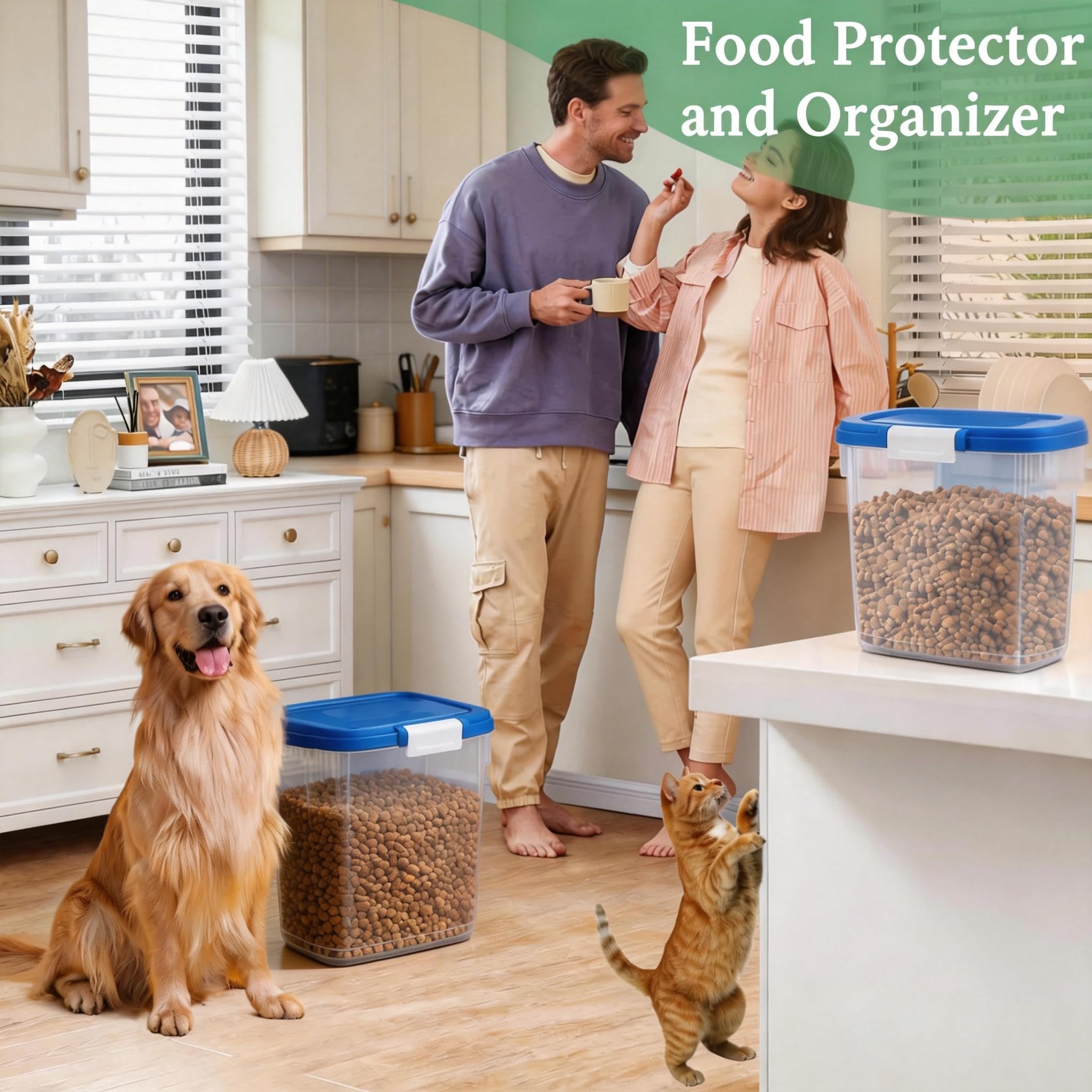WBKTOOL clear dry food bin helps visibility of contents