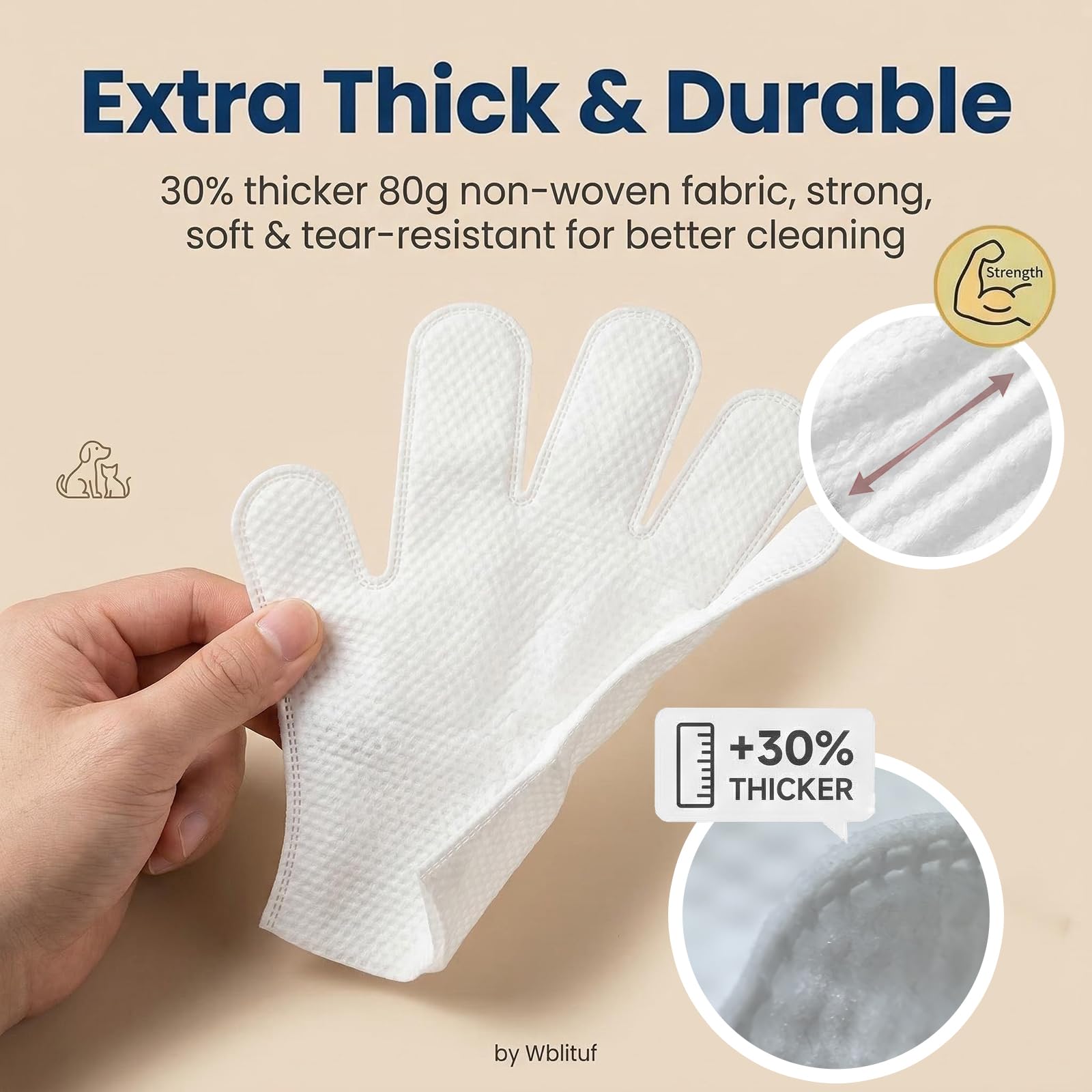 WBLITUF waterless bath glove for quick touch-ups between baths