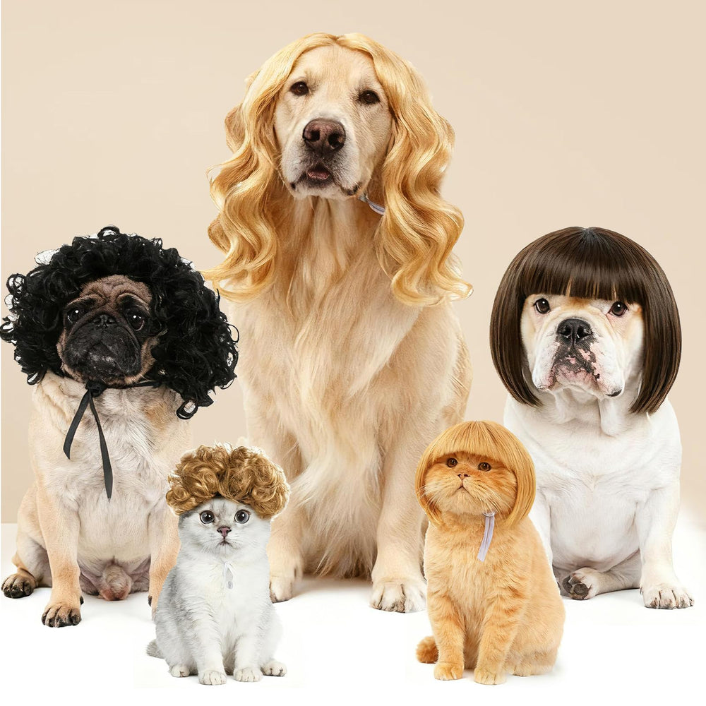 WCCDXGP pet cosplay wig enhances Halloween and holiday celebrations.