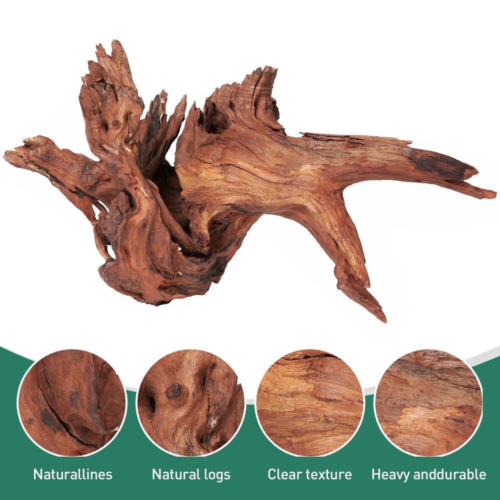 WDEFUN large driftwood in aquarium setup creates hiding spots for fish.