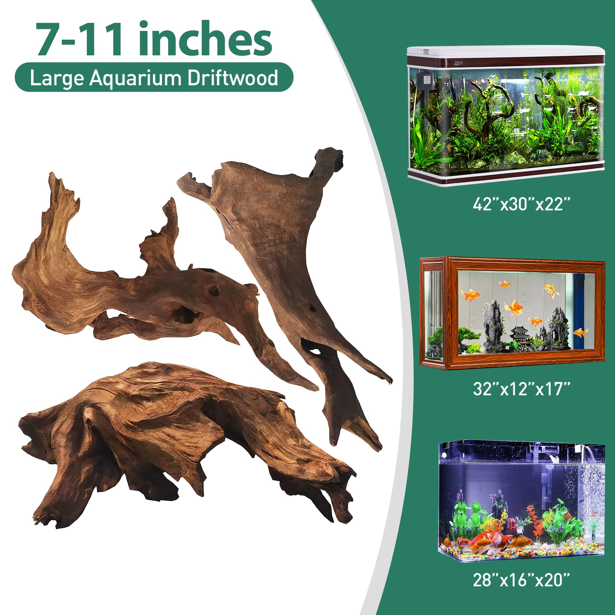 WDEFUN driftwood decor 8-inch piece offers climbing structure for reptiles.