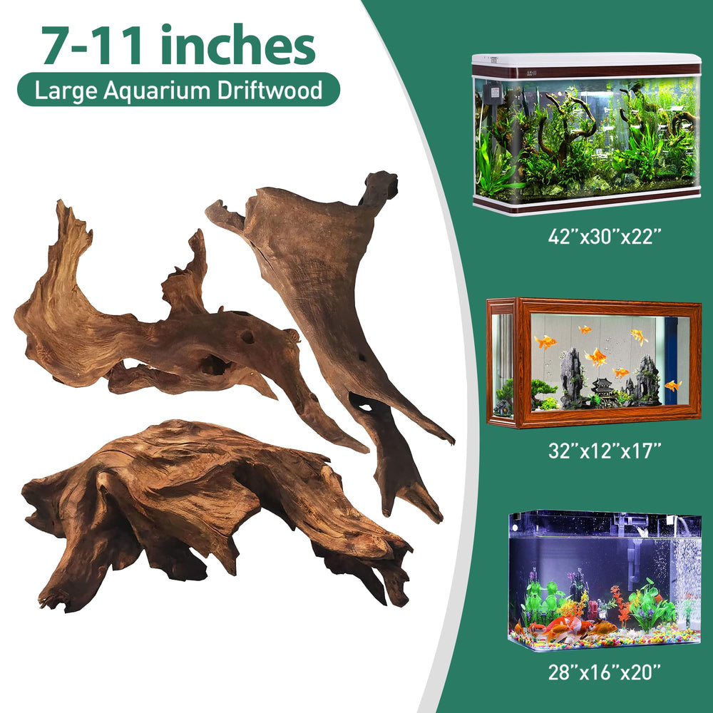 WDEFUN driftwood decor 8-inch piece offers climbing structure for reptiles.