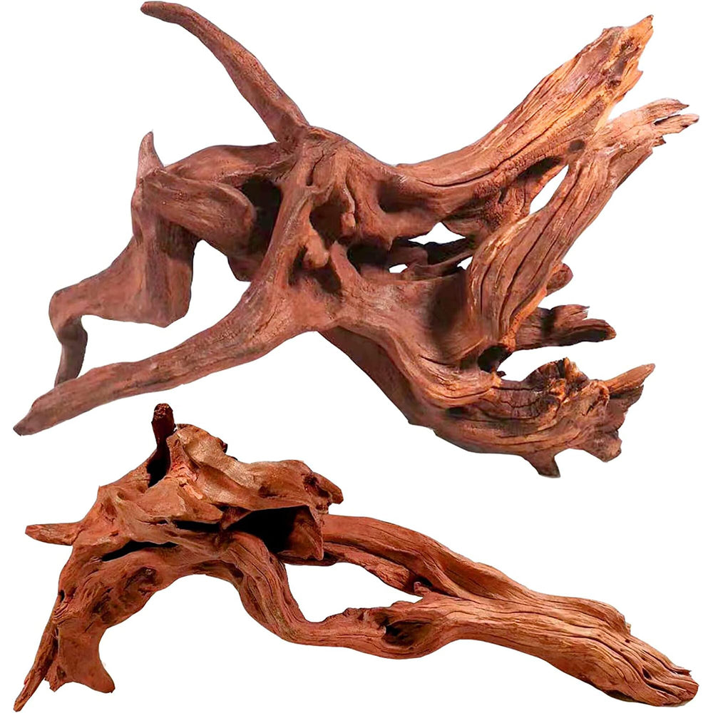 WDEFUN natural driftwood for aquarium decor provides two large pieces with hiding spots.