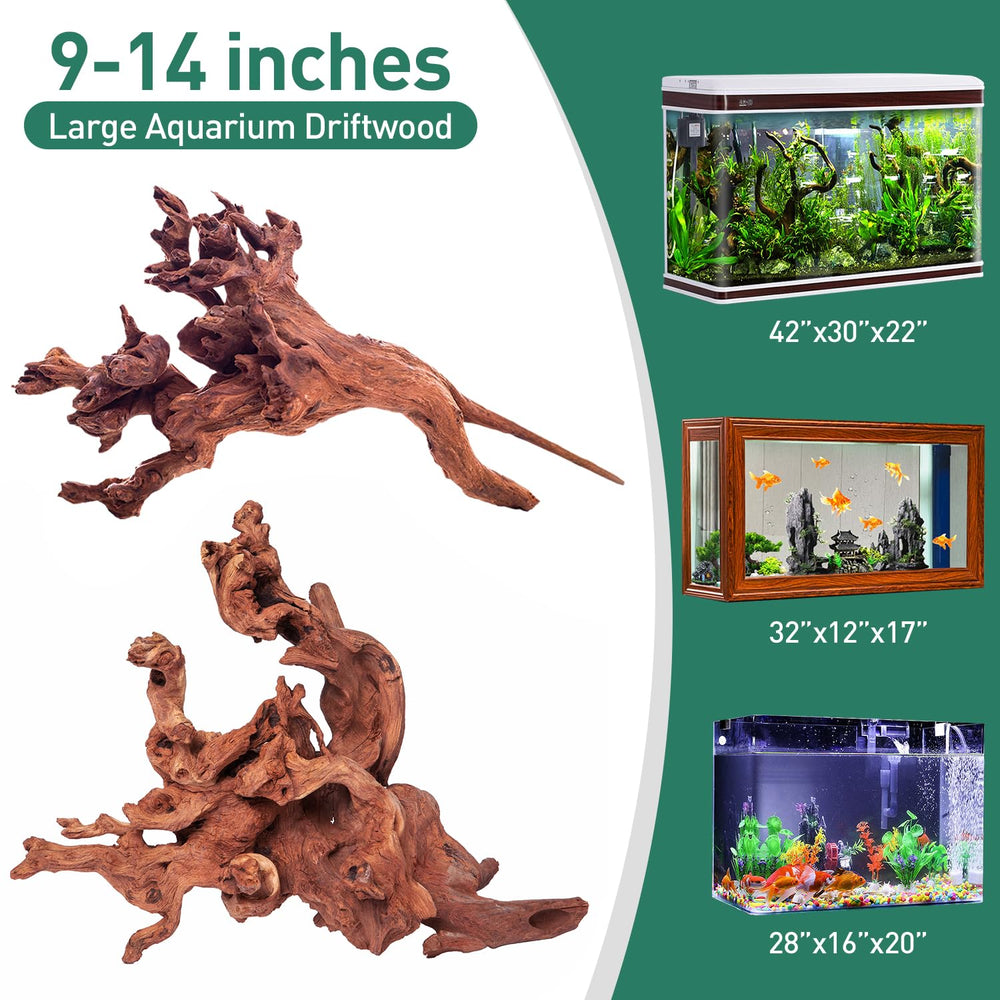 WDEFUN driftwood pair adds varied textures and visual depth for aquariums.