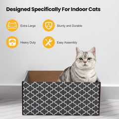 WDZZHOT Cardboard Cat Scratcher Box side view—durable eco-friendly cardboard construction
