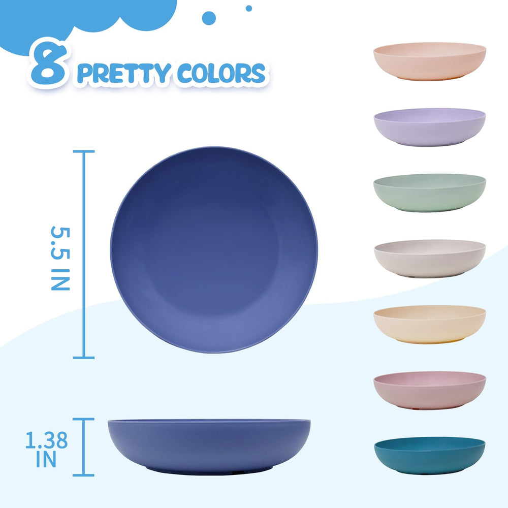 WDZZHOT shallow-wide bowls minimize whisker contact during meals.