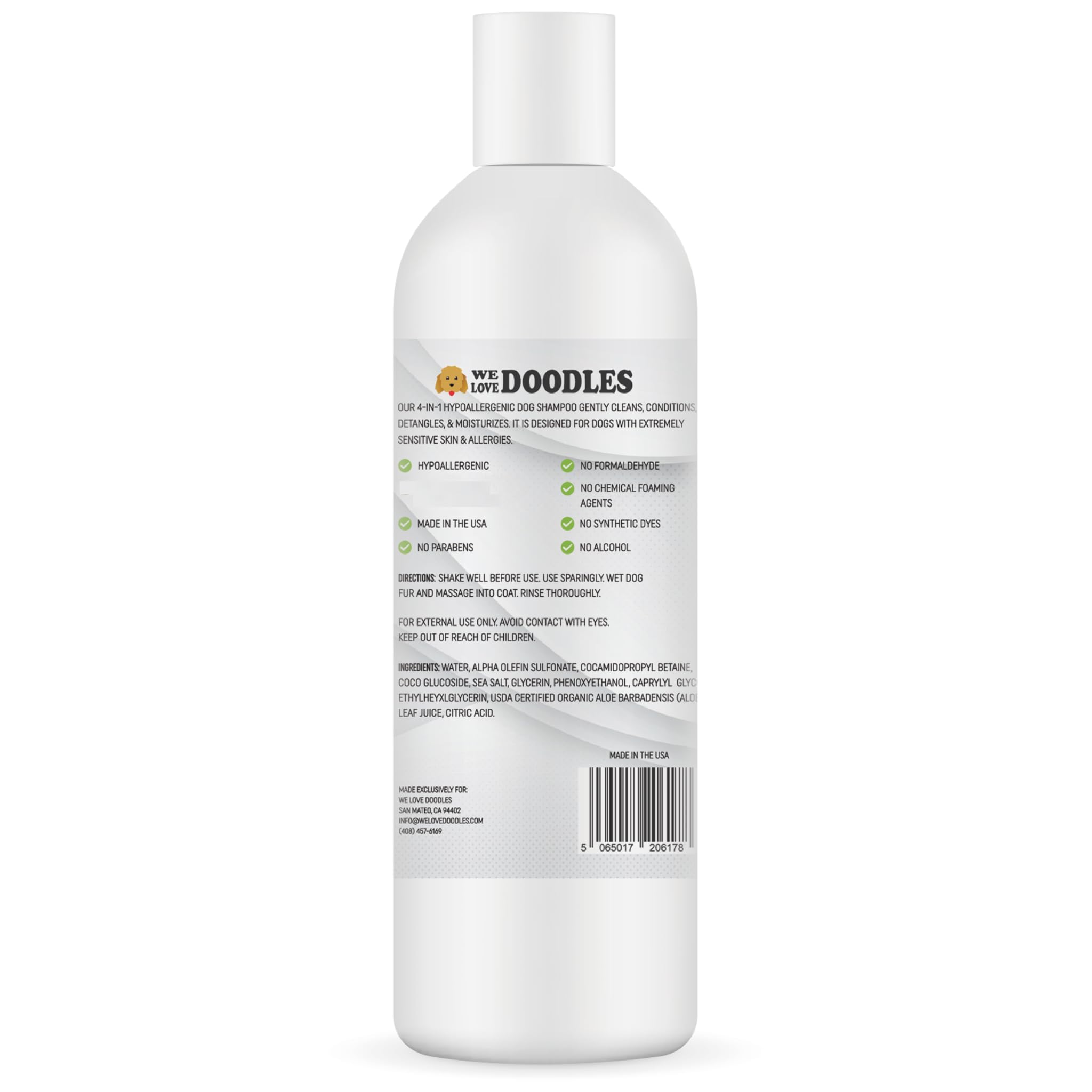 We Love Doodles 16 oz bottle for routine baths