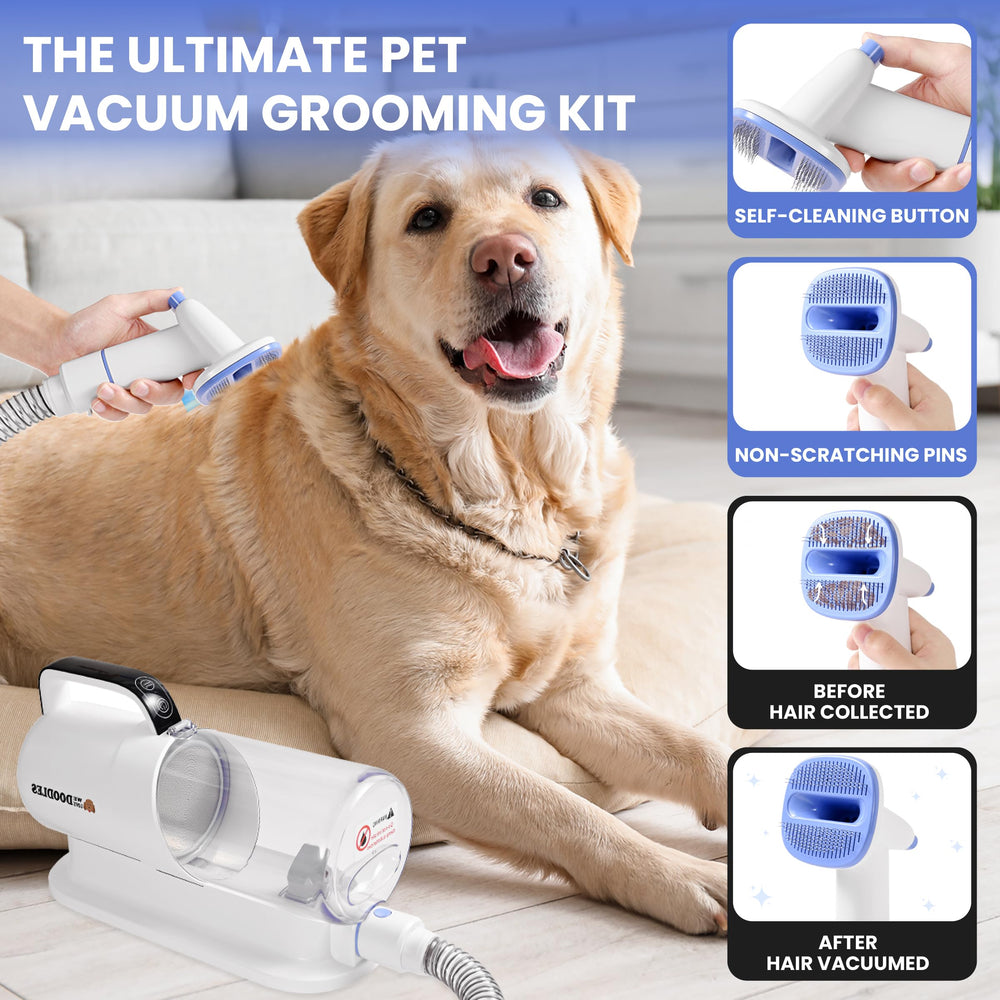 We Love Doodles 6-in-1 kit covers vacuum, brush, and hair removal.