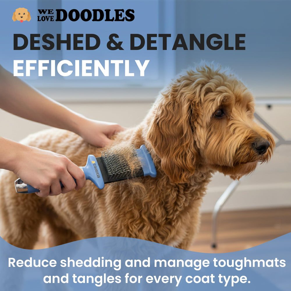 We Love Doodles angled pins at 45 degrees protect your dog's skin.