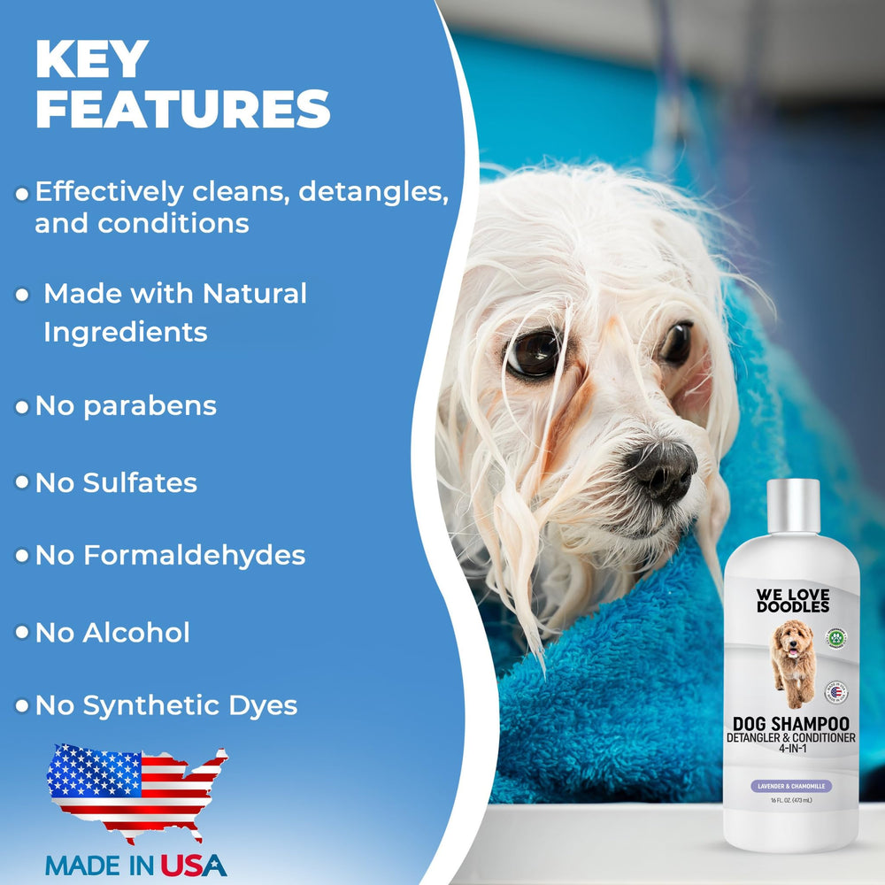We Love Doodles conditioner bottle for smoothing and conditioning coats