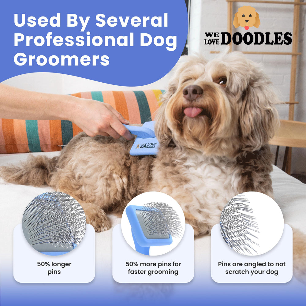 We Love Doodles curly-coat doodle brush smoothing coat without snagging