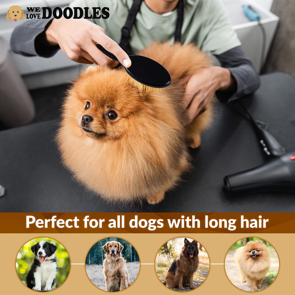 We Love Doodles detangling action distributing oils through coat.
