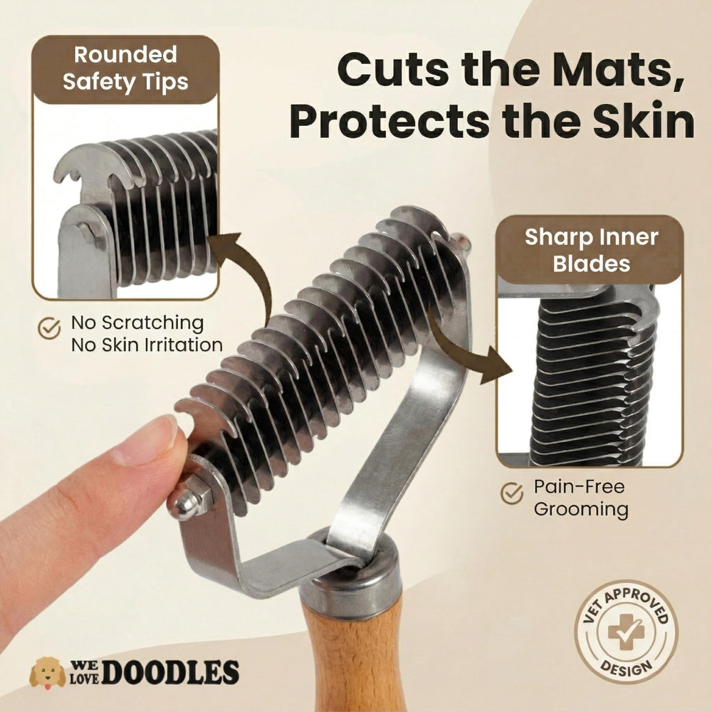 We Love Doodles dog and cat grooming brush for all fur types