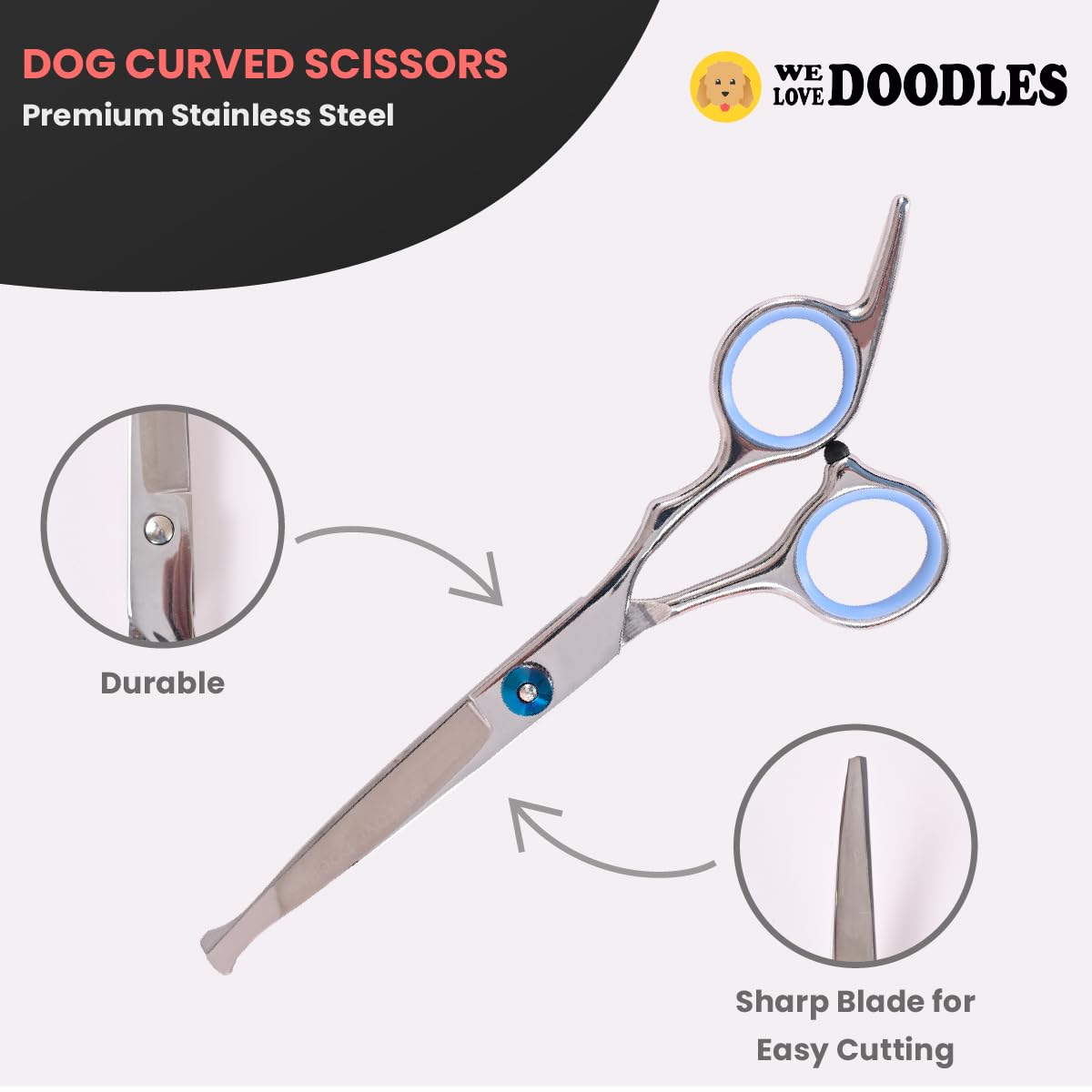 We Love Doodles dog comb for fast detangling and prep.