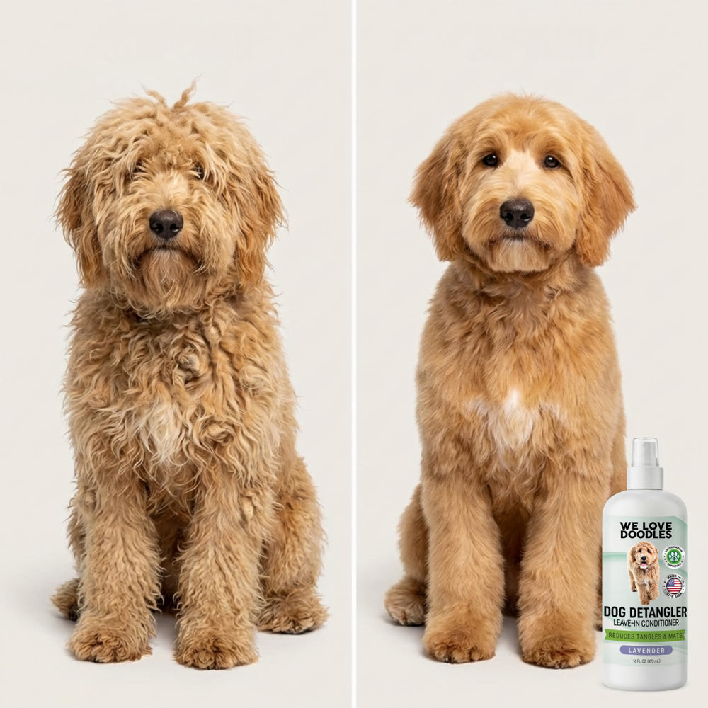 We Love Doodles USA-made detangler spray ensures quality and safety.