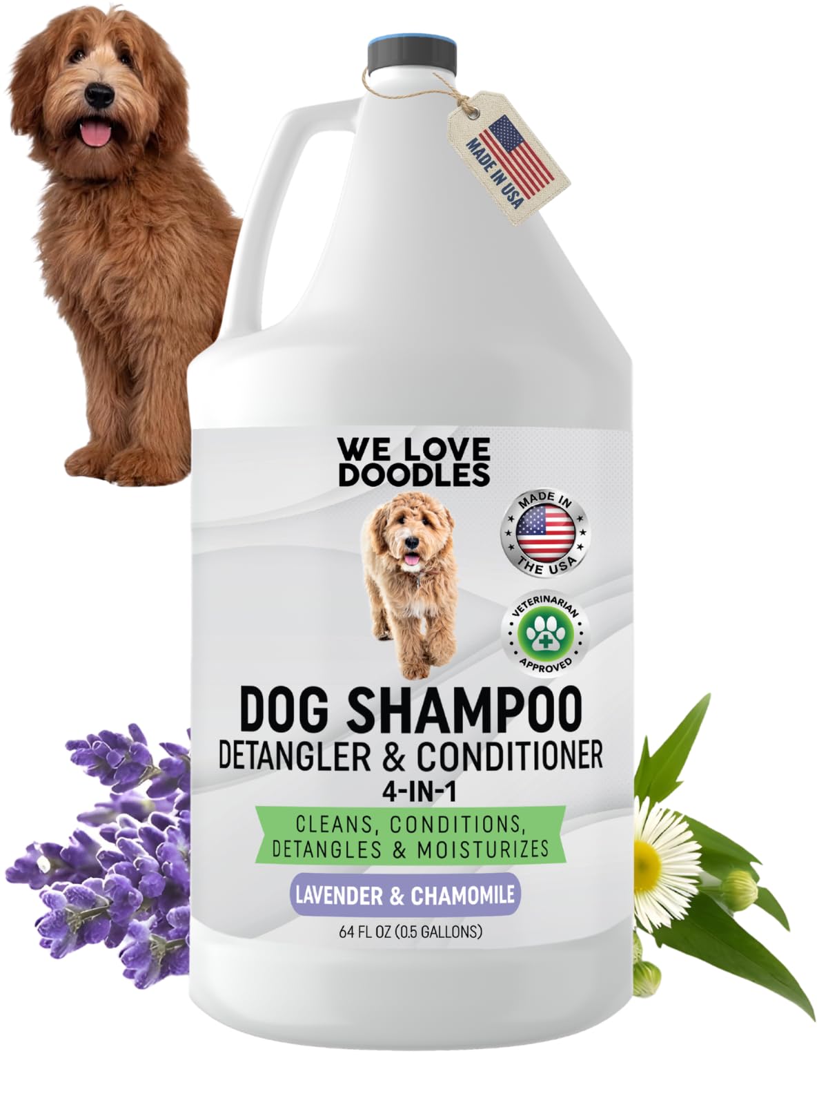 We Love Doodles half-gallon bottle with lavender scent for gentle cleansing.