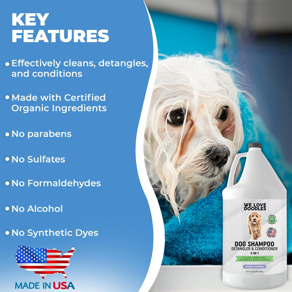 We Love Doodles label close-up highlighting eco-friendly, paraben-free formula.