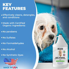 We Love Doodles label close-up highlighting eco-friendly, paraben-free formula.