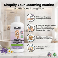 We Love Doodles ingredients lavender chamomile highlight soothing, lightweight coat care.