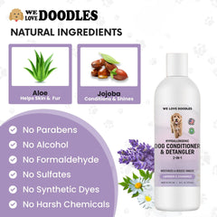 We Love Doodles lavender chamomile bottle USA-made formula designed for gentle cleaning and conditioning.