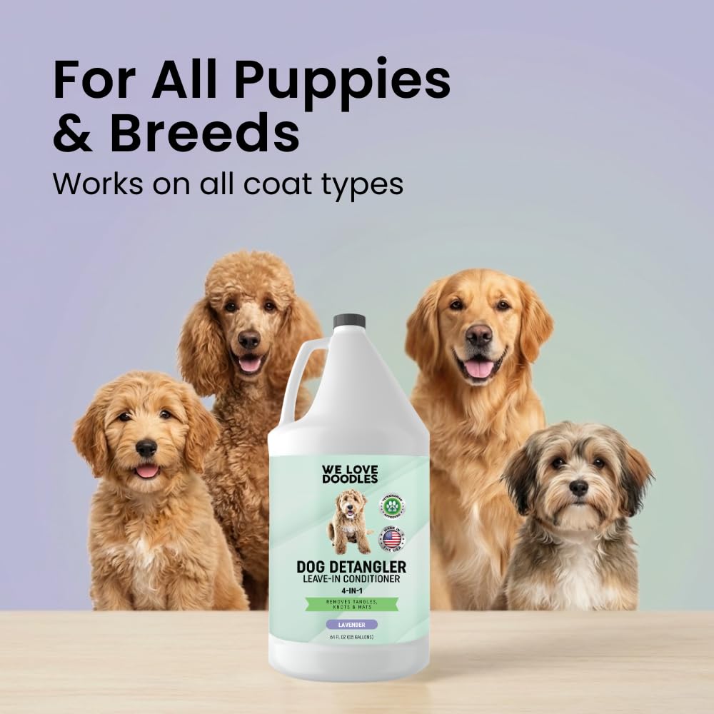We Love Doodles lavender scent keeps dogs smelling fresh after brushing