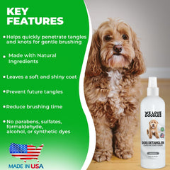 We Love Doodles leave-in conditioner application on a dog's coat