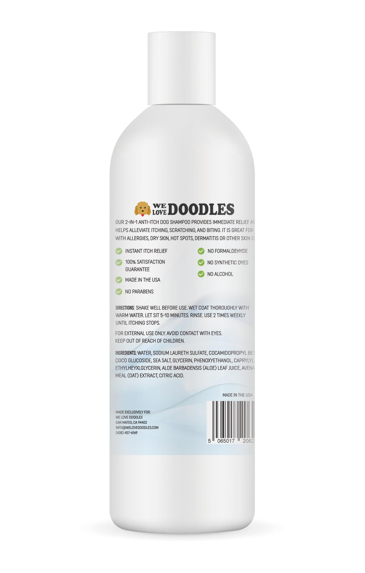 We Love Doodles made in USA signaling quality and safety commitment.