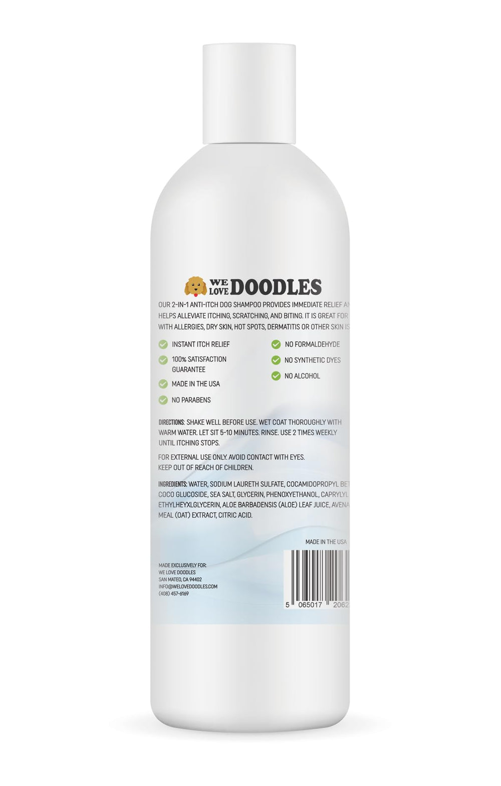 We Love Doodles made in USA signaling quality and safety commitment.