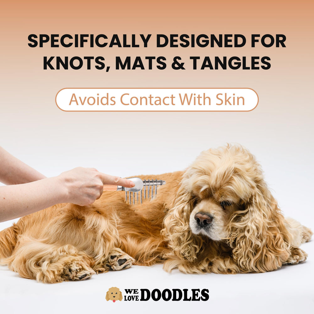 We Love Doodles non-slip ergonomic handle for comfortable grooming