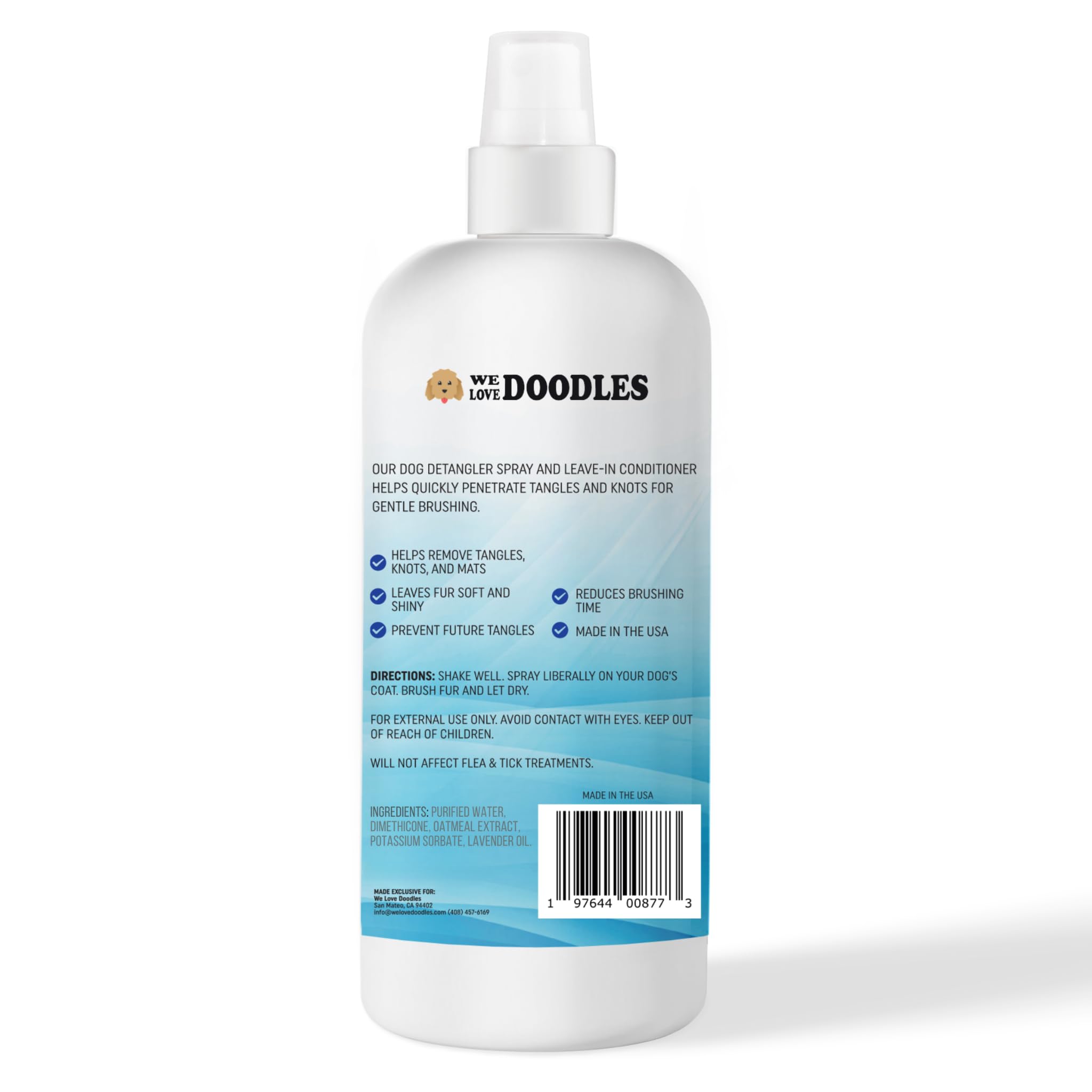 We Love Doodles sixteen-ounce bottle in Ocean Breeze packaging used during brushing