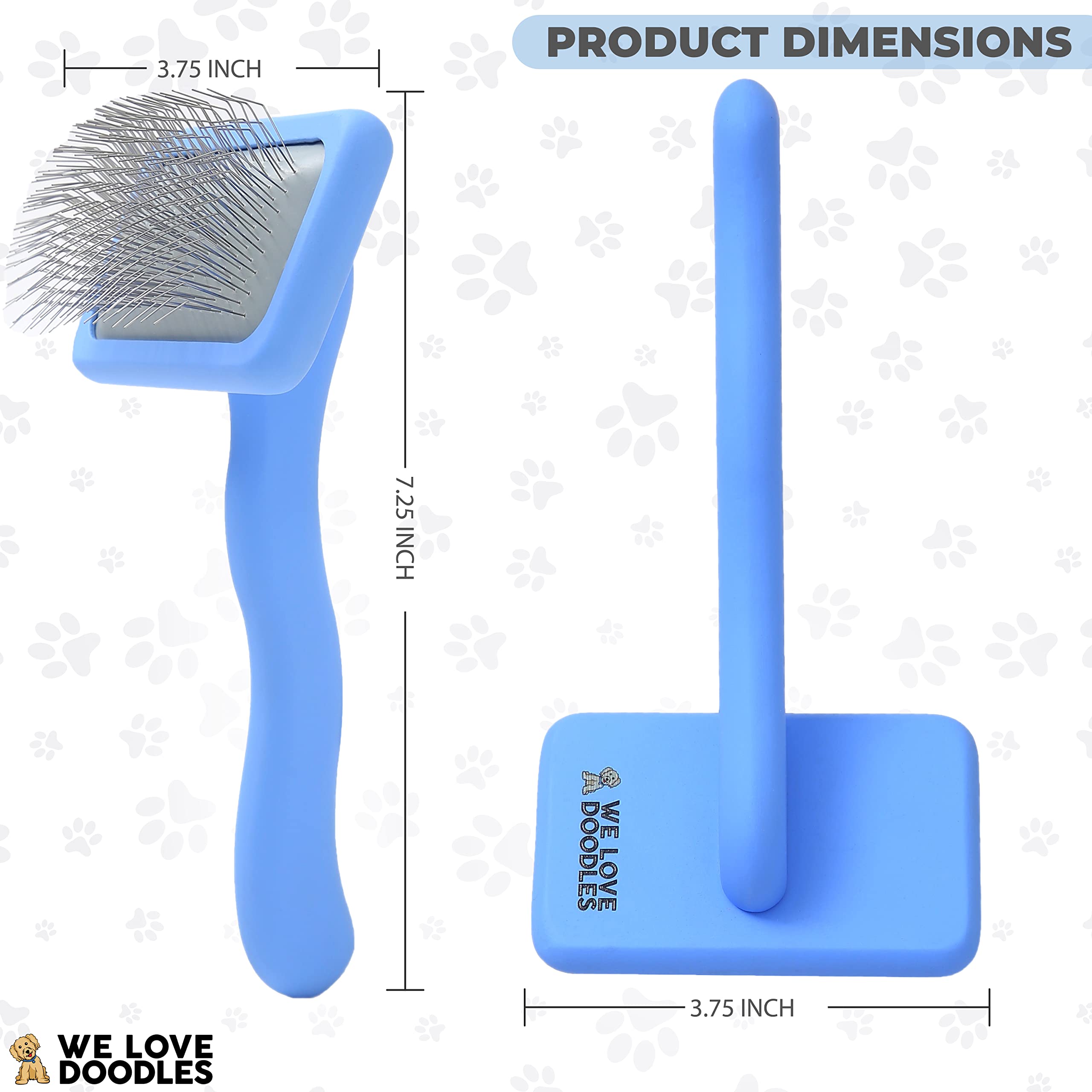 We Love Doodles 45-degree pin angle protecting skin during brushing