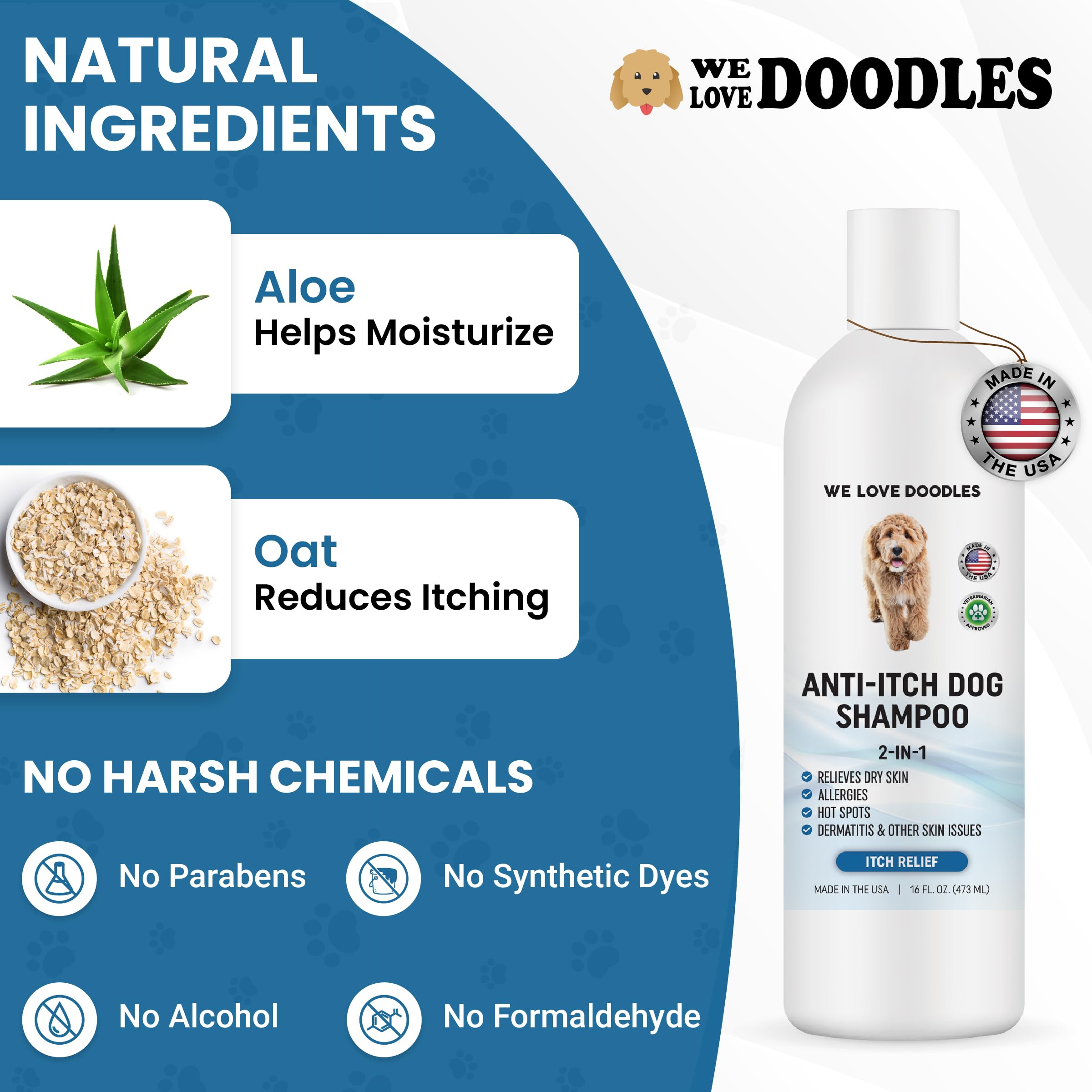 We Love Doodles puppy-safe formulation designed for gentle care of young dogs.