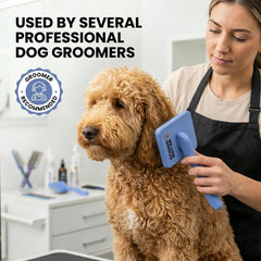 We Love Doodles Slicker Brush angled pins protect skin during brushing