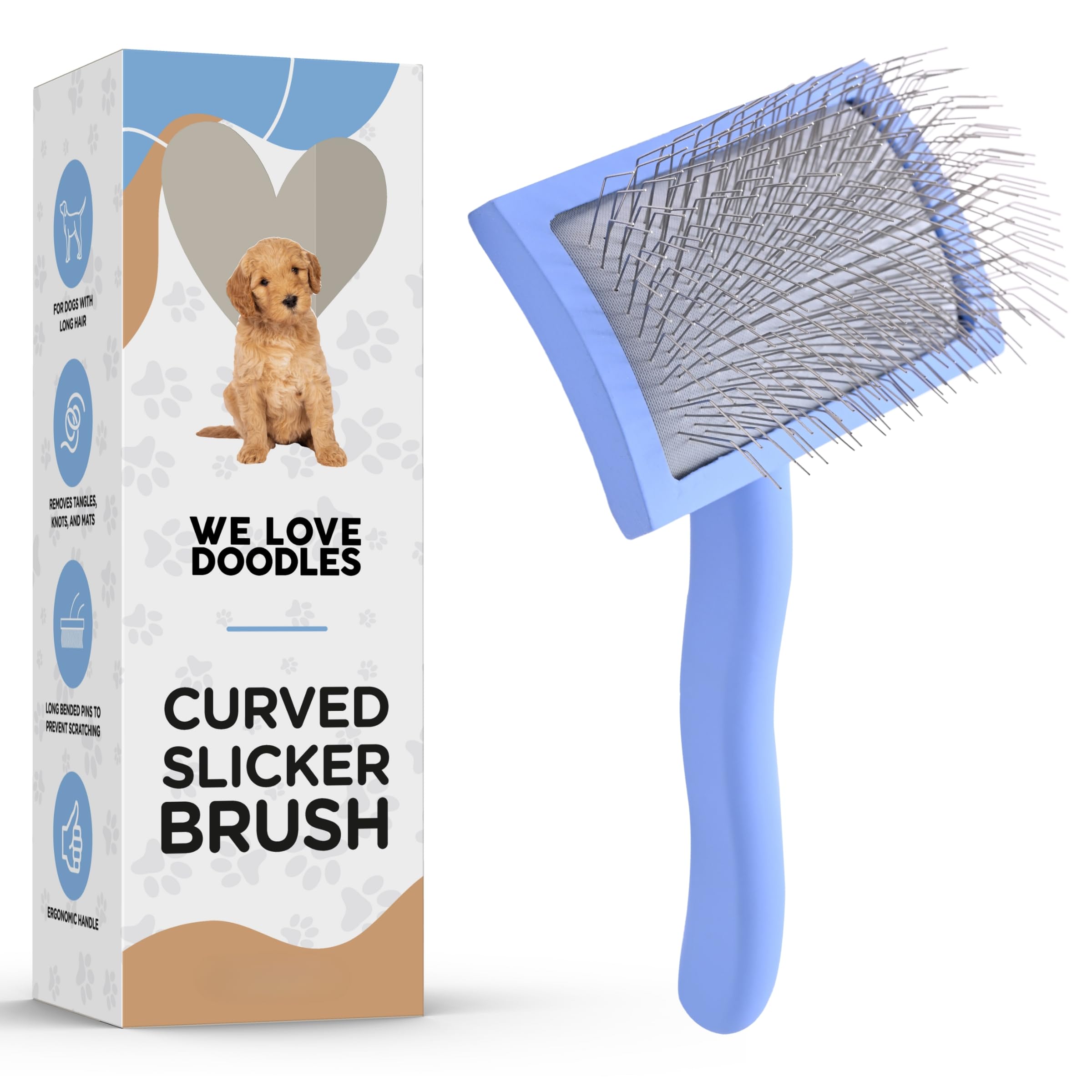 We Love Doodles slicker brush for dogs coat care and detangling.