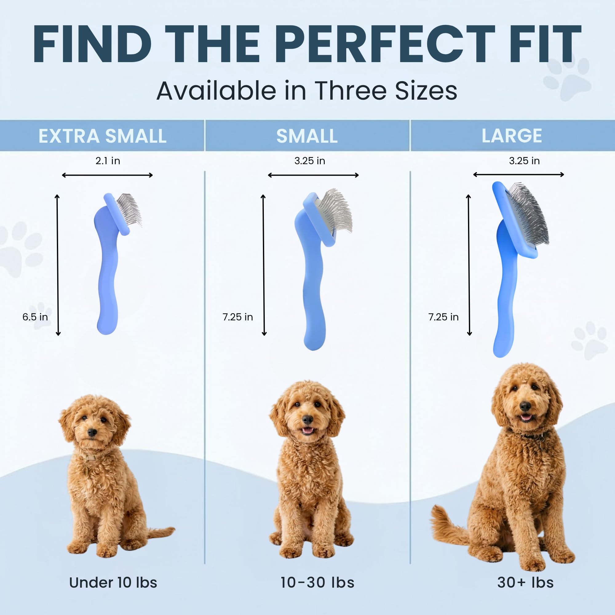 We Love Doodles Slicker Brush helps with mats removal on doodle coats