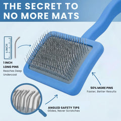 We Love Doodles Slicker Brush soft pins close-up for gentle brushing