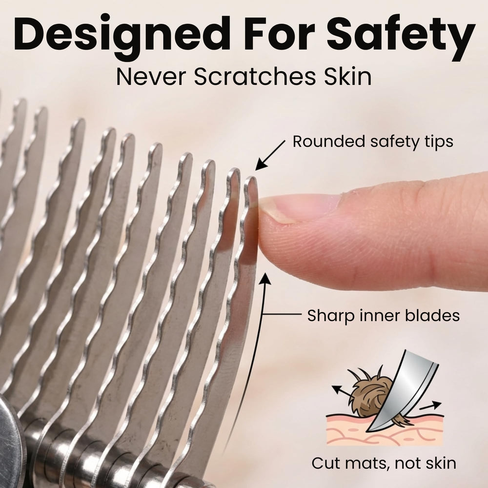 We Love Doodles undercoat deshedding tool removes loose fur
