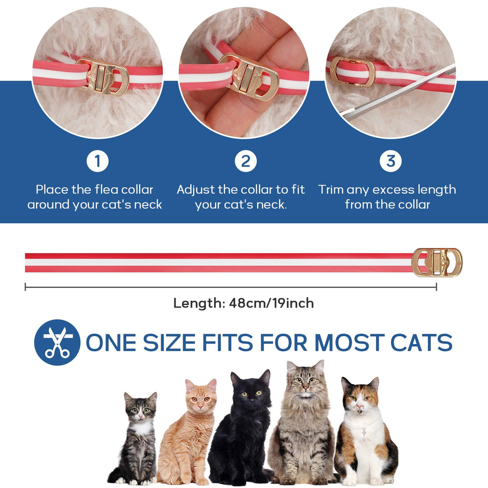 WEALLIN adjustable 19-inch collar fits cats of various sizes.