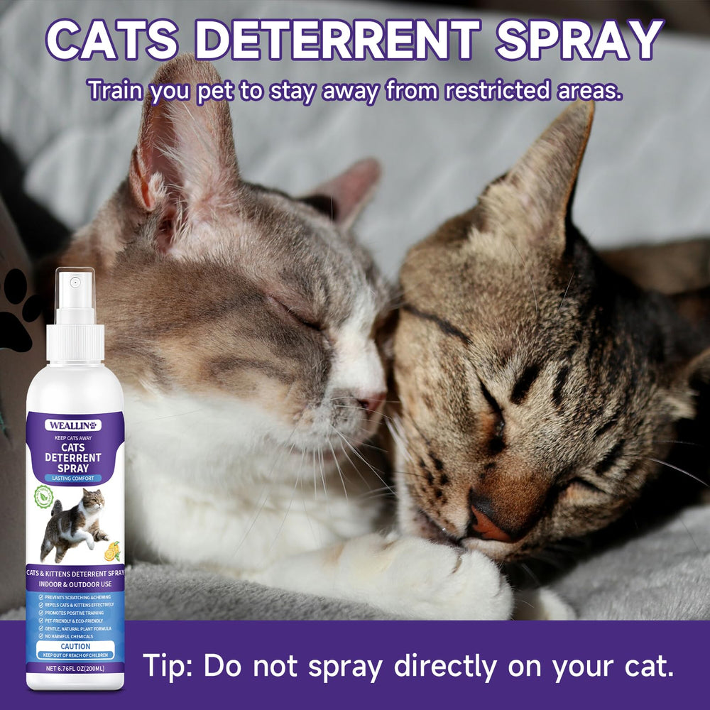 WEALLIN Cat Deterrent Spray easy-to-apply bottle with alcohol-free formula.